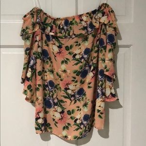Off the shoulder flare sleeves